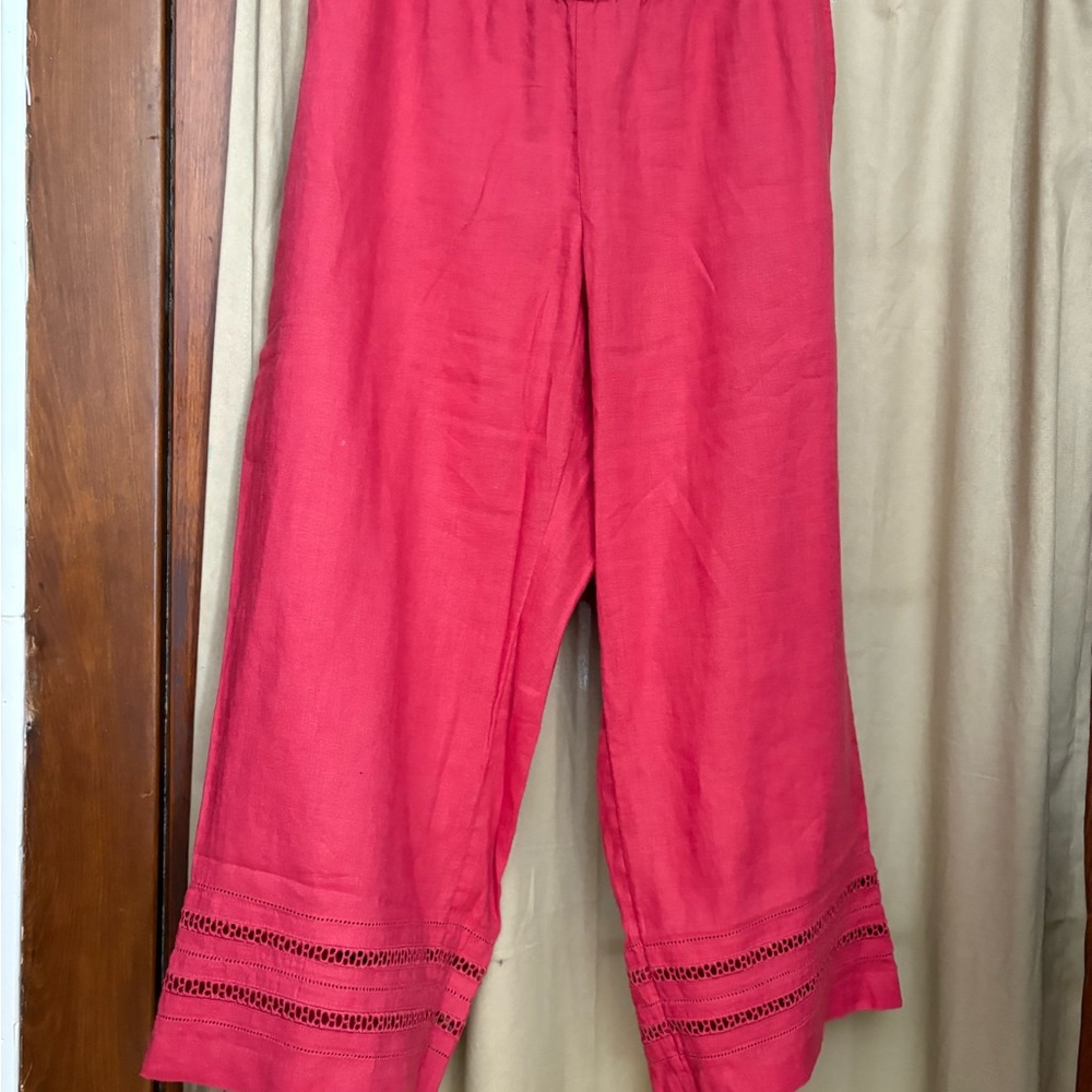 Flax Red Coral Pants